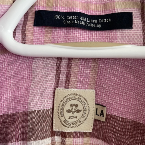 Mason’s of Italy Cotton and Linen Cotton Button-Down Shirt. - Picture 3 of 7